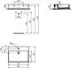 Waschtisch von Ideal Standard mit rechteckiger Form, sichtbare Maße und Installationsdetails in technischen Zeichnungen dargestellt. Lösung für Badezimmeranwendungen.